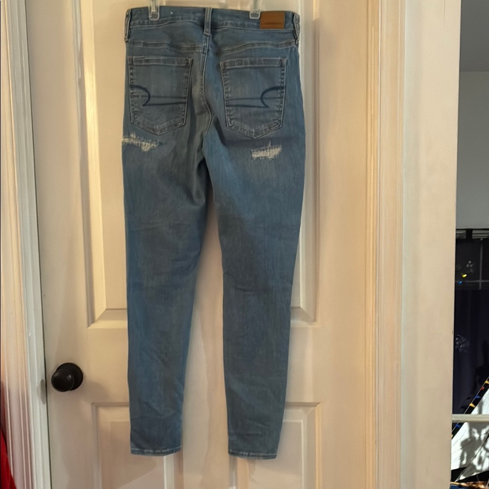 American Eagle 🥳HP🥳Outfitters Blue Skinny Distressed Jeans - Picture 12 of 12